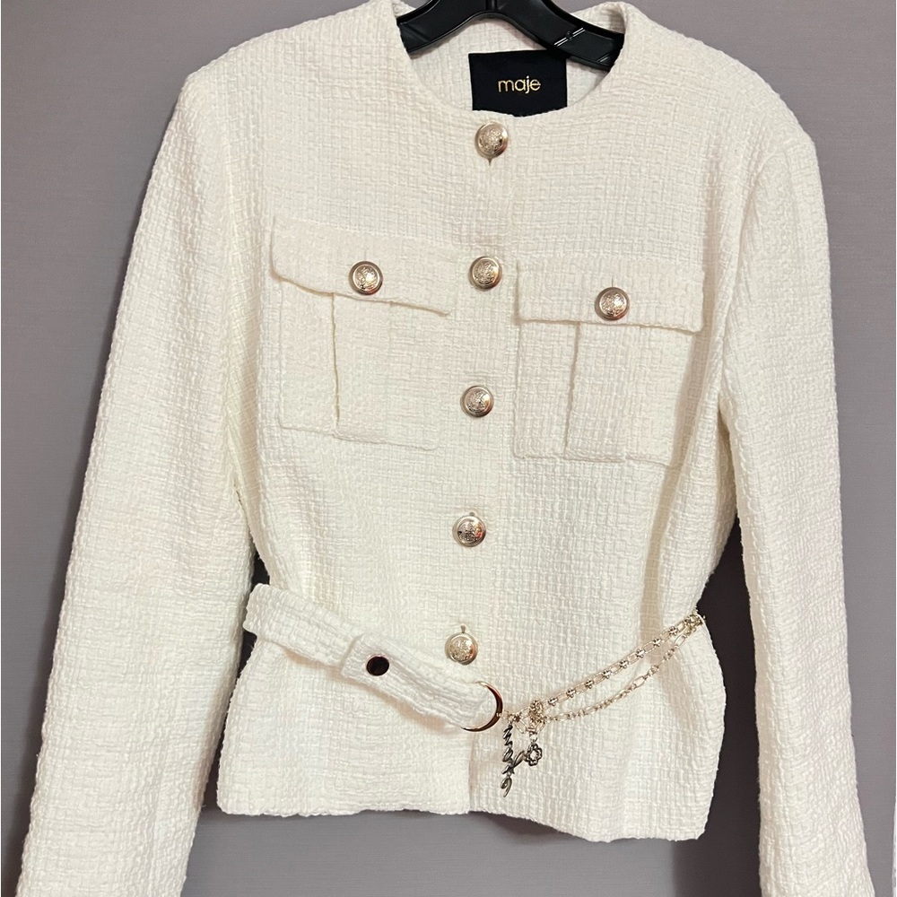 Maje White Tweed Jacket size 36